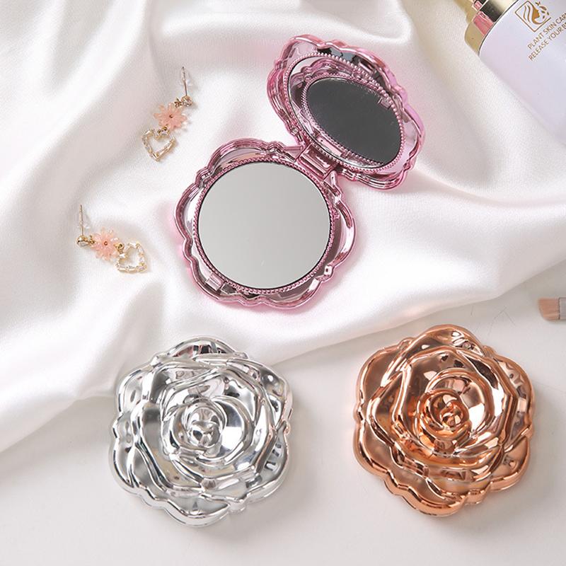 Portable Mini Mirror Retro Ros - đánh giá và giá Beauty Flower Makeup