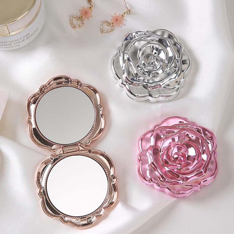 Portable Mini Mirror Retro Ros - đánh giá và giá Beauty Flower Makeup