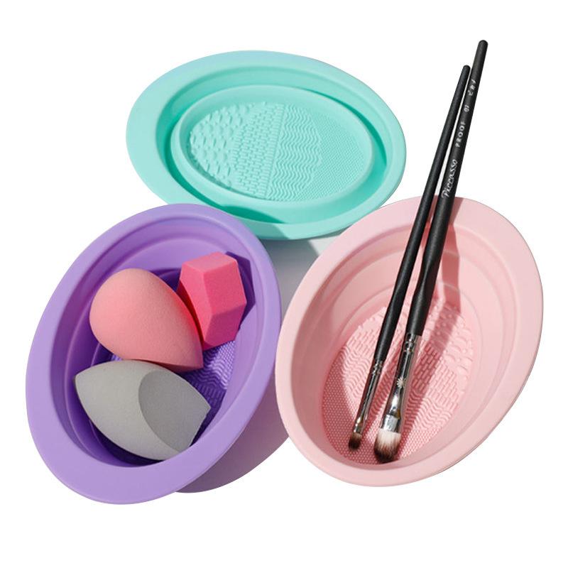 Folding Powder Puff Cleaning B - đánh giá và giá Makeup Brush Set