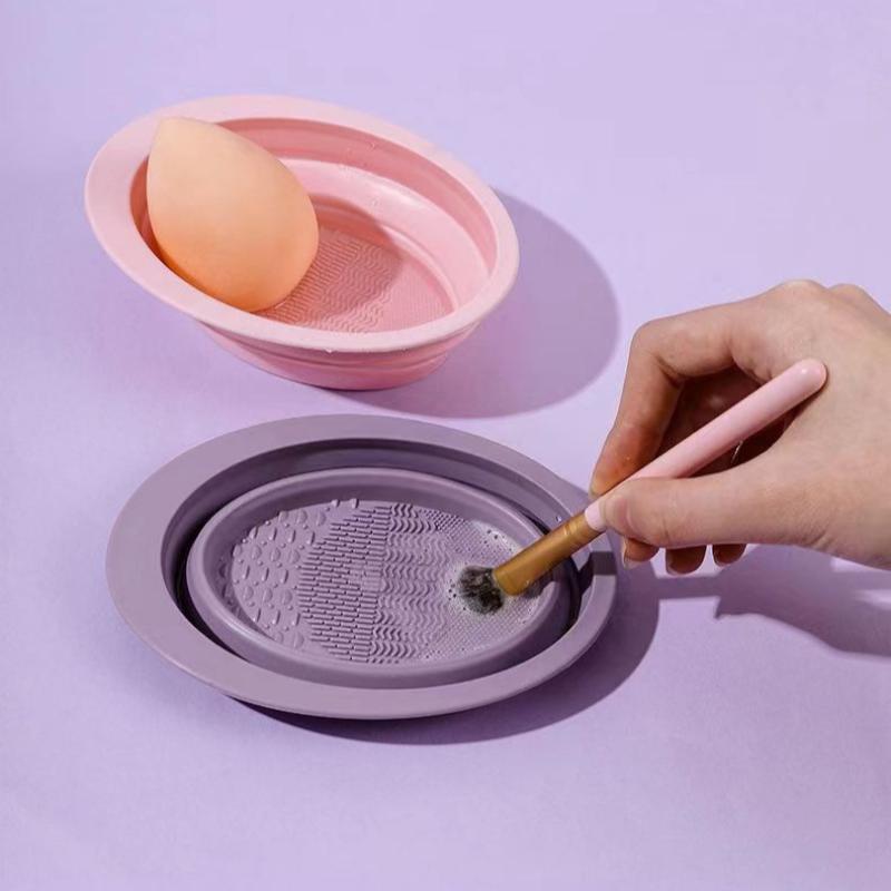 Folding Powder Puff Cleaning B - đánh giá và giá Makeup Brush Set