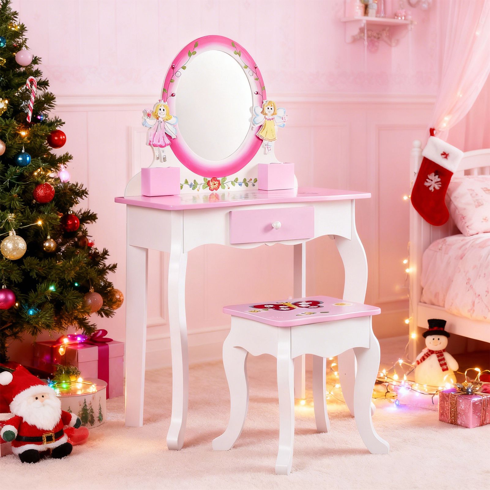 Kids Vanity Set Floral Printed - đánh giá và giá Beauty Flower Makeup