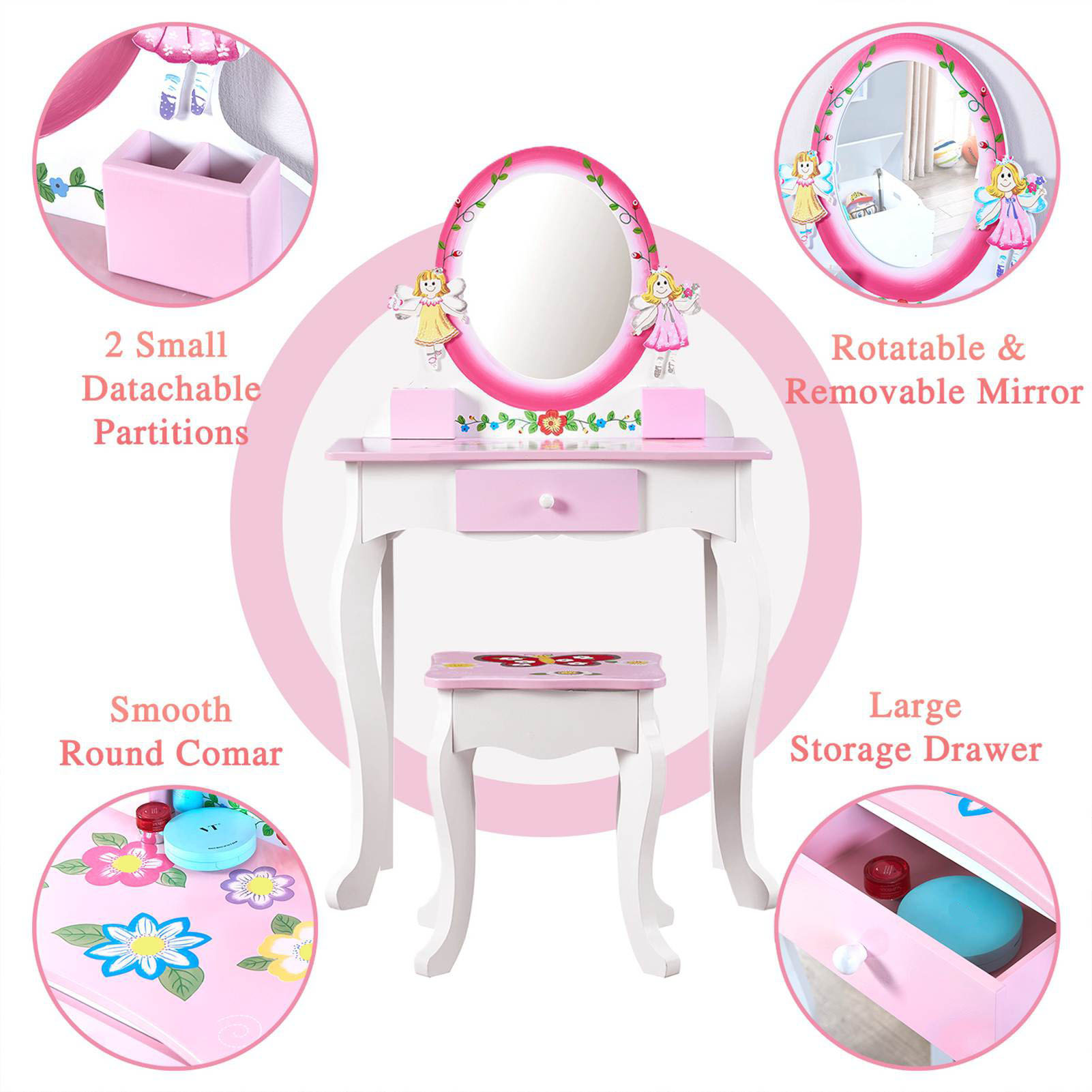 Kids Vanity Set Floral Printed - đánh giá và giá Beauty Flower Makeup