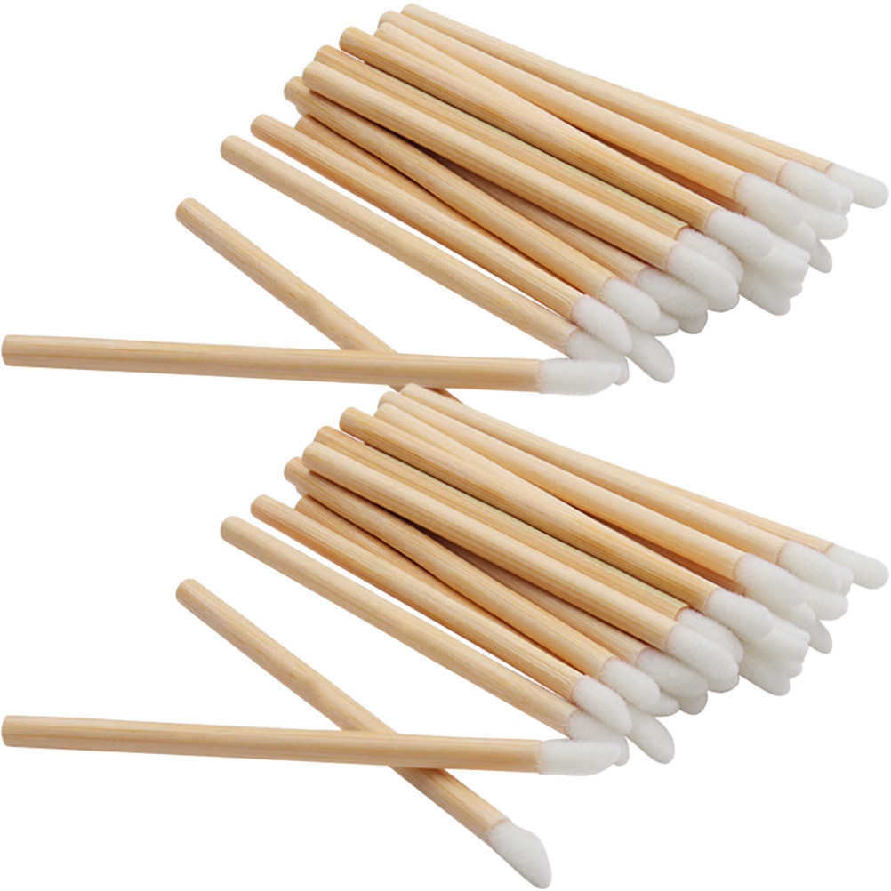 100Pcs Wooden Lipstick Applica - đánh giá và giá Makeup Brush Set