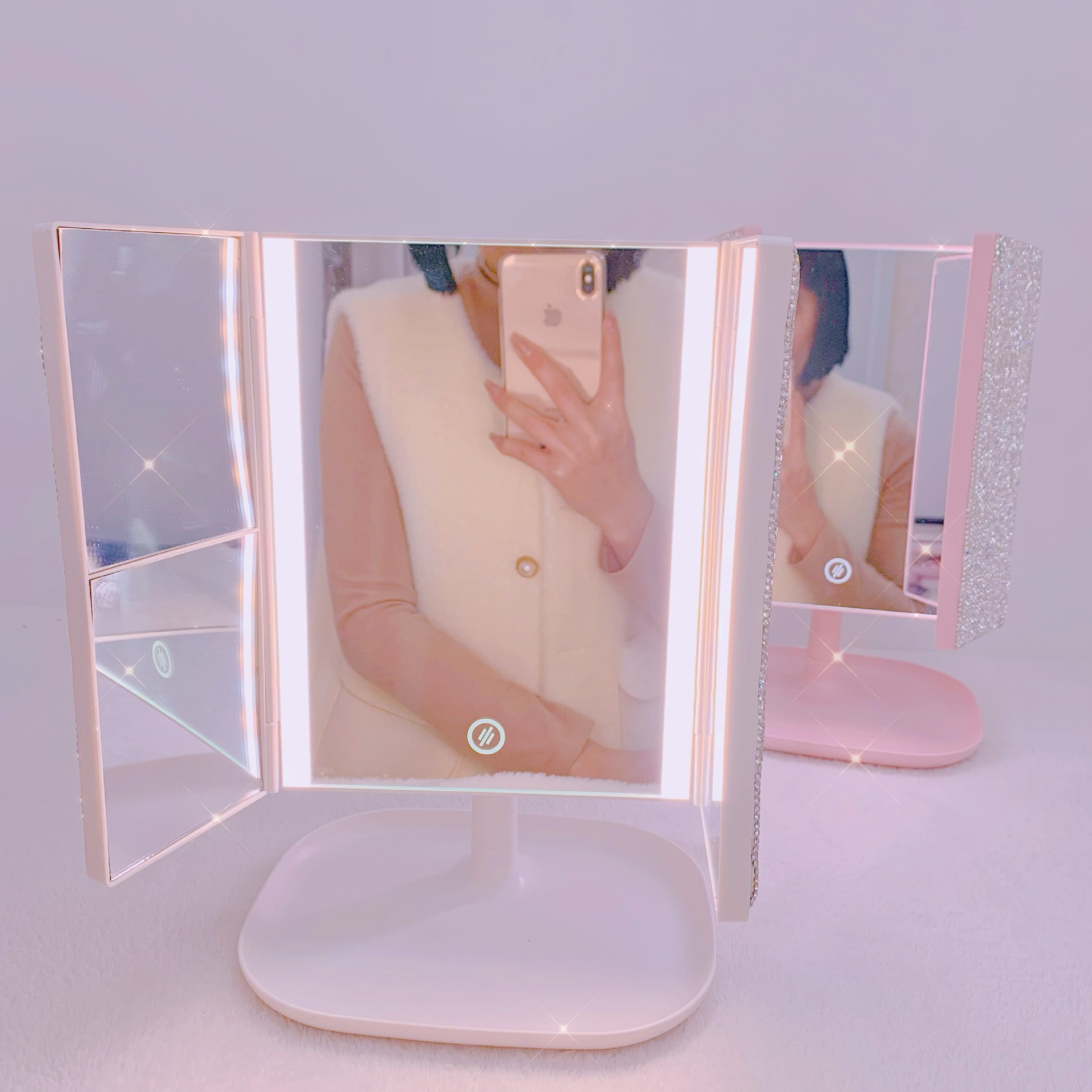 Trifold LED Makeup Mirror Beau - đánh giá và giá Beauty Forever Makeup