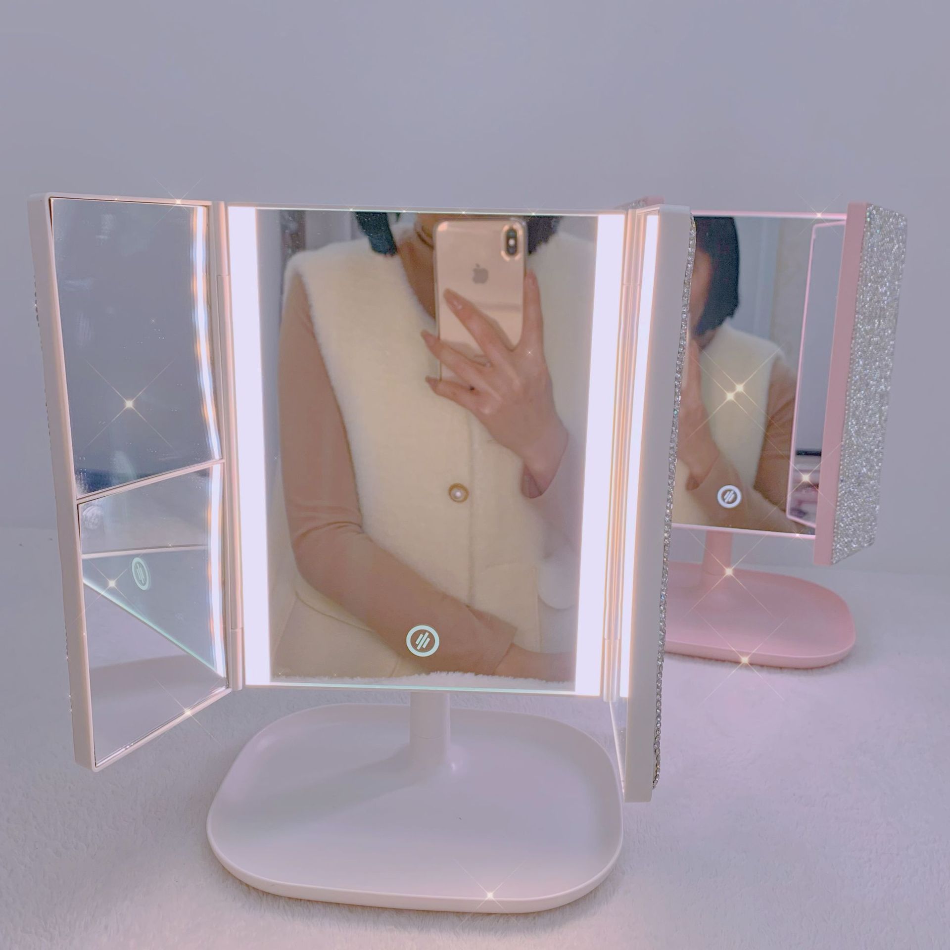 Trifold LED Makeup Mirror Beau - đánh giá và giá Beauty Forever Makeup